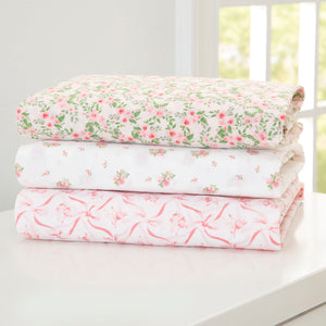 Pink Floral (3034) 40-Fitted Crib Sheets - 3 Pack