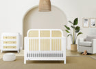 Bianca White with Textured Almond (1508) 10-Theo 6-in-1 Convertible Crib