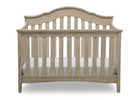 Wooden crib with a white mattress on a white background 11-Farmhouse 6-in-1 Convertible Baby Crib