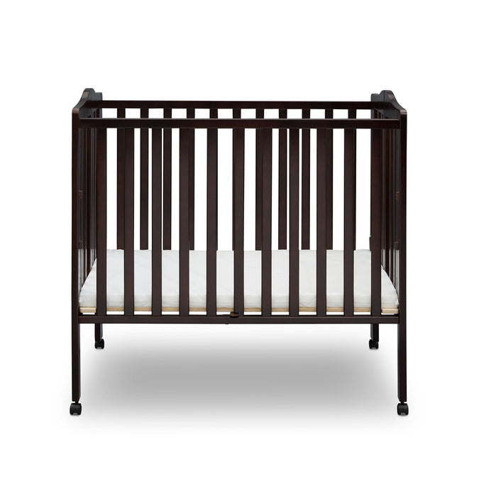 Dark Chocolate (207) 8-Folding Portable Mini Baby Crib with 1.5-inch Mattress