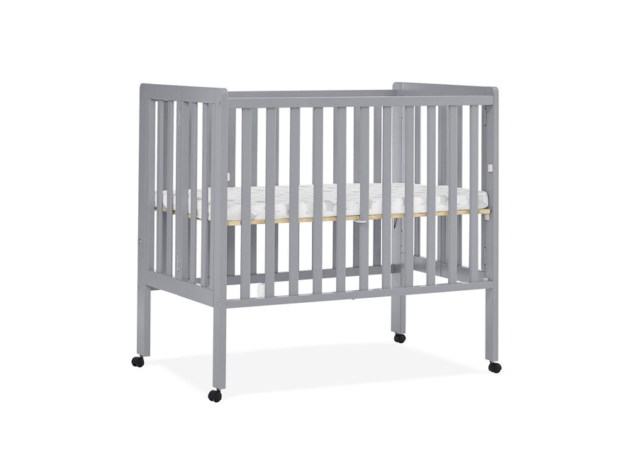 Grey (026) 12-Lee Portable Folding Mini Crib with 1.5-Inch Mattress