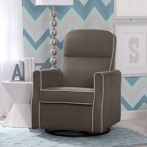 Graphite with Dove Grey (944) 12-Clair Slim Nursery Glider Swivel Rocker Chair