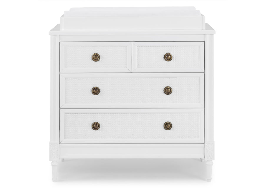 Bianca White (130) 9-Madeline 4 Drawer Dresser with Changing Top and Interlocking Drawers