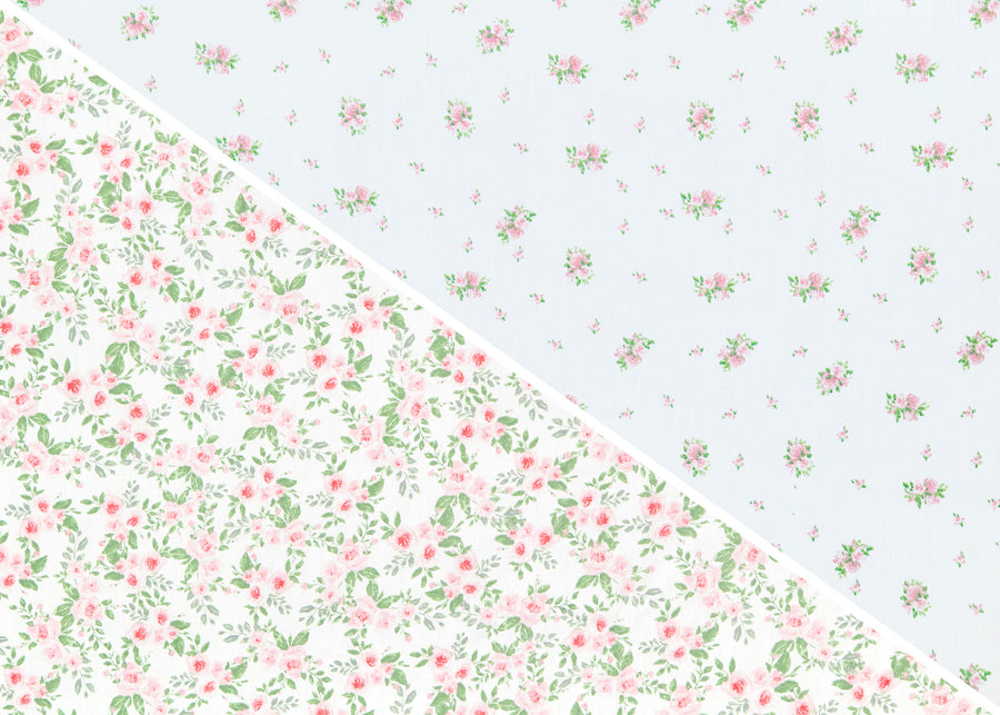 Pink Floral (3034) 4-Pink Floral Fitted Crib Sheets - 2 Pack