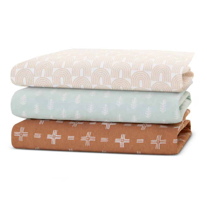 DCB: Neutral Boho (3406) 21-100% Organic Cotton Fitted Crib Sheets - 3 Pack