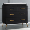 Ebony with Melted Bronze (1500) 20-Sloane 4 Drawer Dresser with Changing Top and Interlocking Drawers