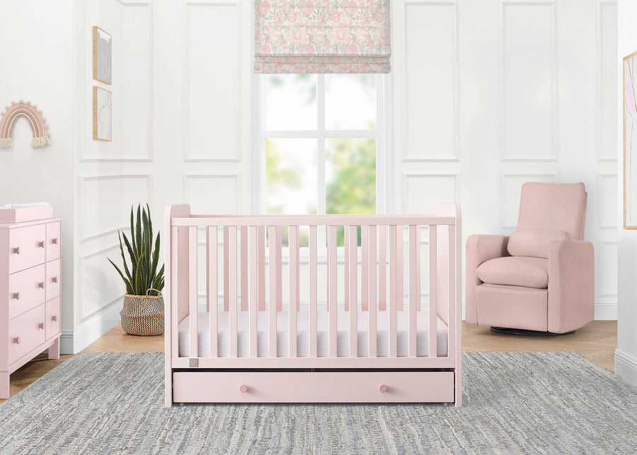 Blush Pink with Dark Pink (1480) 1-babyGap Graham 4-in-1 Convertible Crib with Storage Drawer