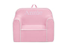 Pink children's chair with 'Annie' embroidered on a white background 6-Personalized Cozee Chair for Kids