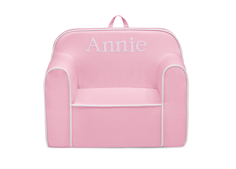 Pink and White (1187) 2-Personalized Cozee Chair for Kids