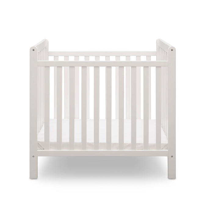 DCB: Bianca White (130) 30-Classic Mini Crib with 2.75-inch Mattress - Convertible to Twin Bed