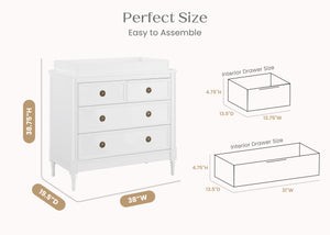 Heritage 4 Drawer Dresser with Changing Top and Interlocking Drawers Heritage 4 Drawer Dresser with Changing Top and Interlocking Drawers
