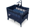 Navy blue baby playpen with wheels on a white background 12-babyGap Deluxe Play Yard