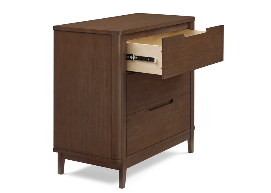 Teak Brown (1526) 16-Noah 3 Drawer Dresser with Changing Top and Interlocking Drawers