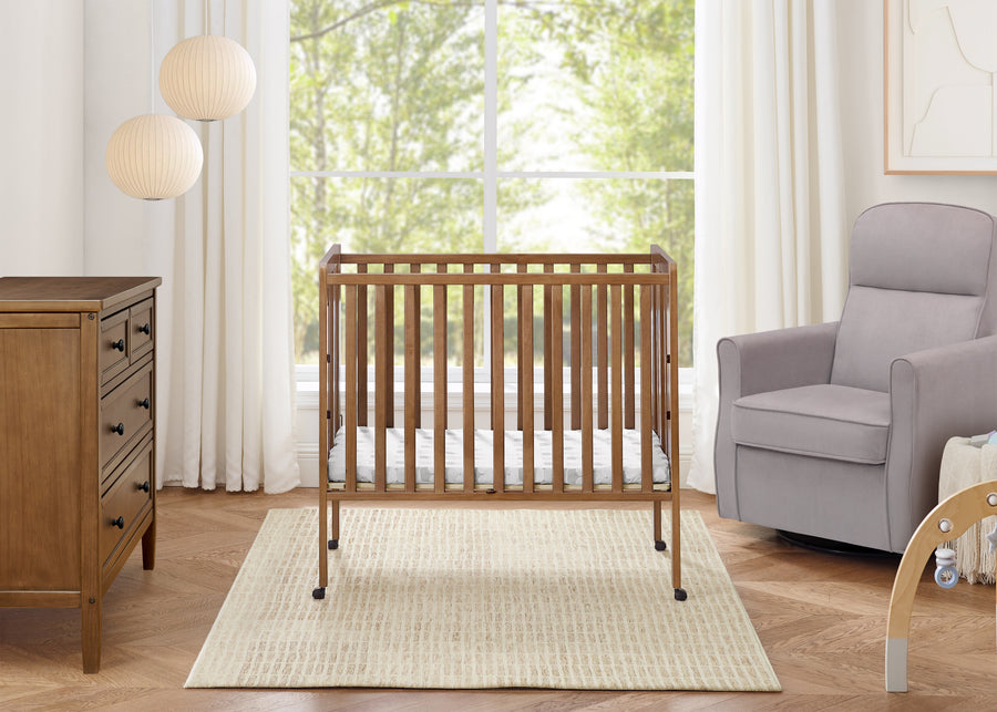 Chestnut (836) 29-Lee Portable Folding Mini Crib with 1.5-Inch Mattress