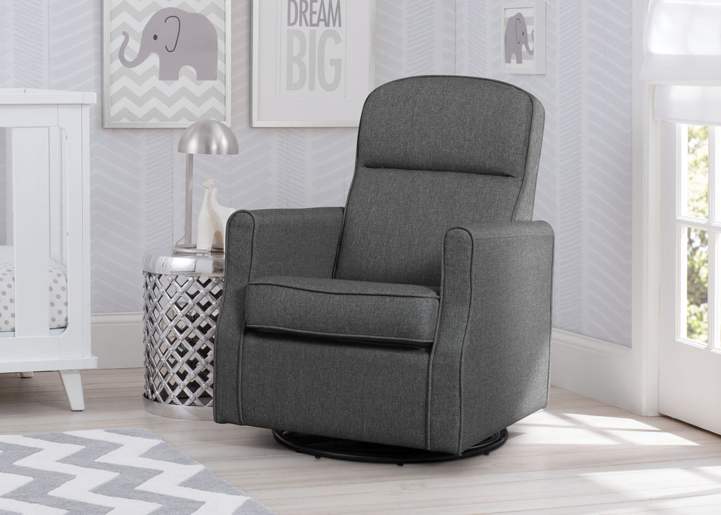 Blair Slim Nursery Glider Swivel Rocker ChairCharcoal Grey (931)