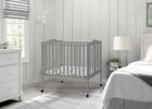 Grey (026) 1-Folding Portable Mini Baby Crib with 1.5-inch Mattress