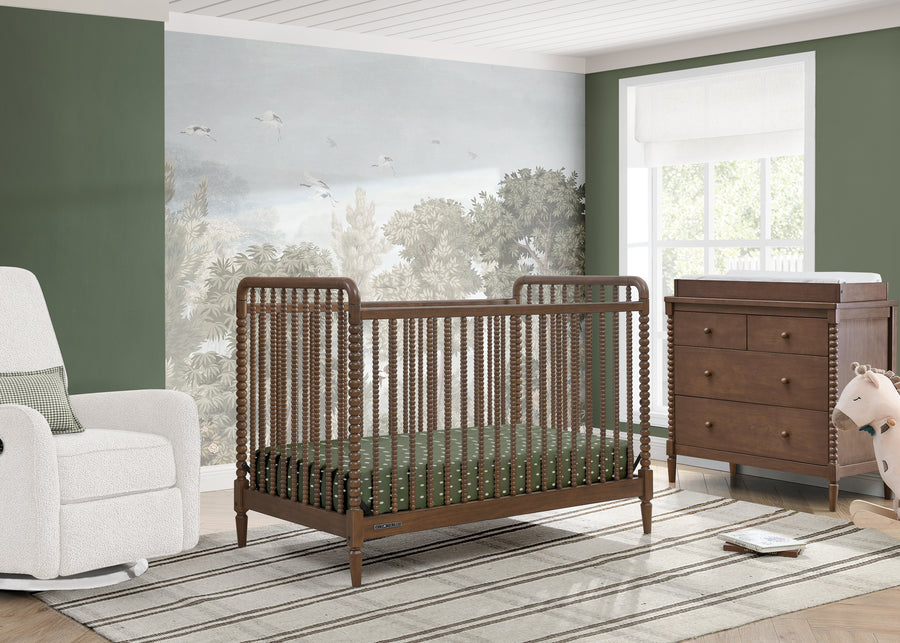 Teak Brown (1526) 15-Saint 4-in-1 Convertible Crib