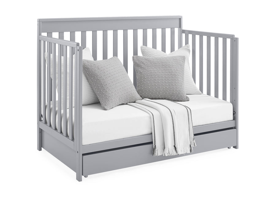 Grey (026) 14-Mercer 6-in-1 Convertible Crib with Storage Trundle