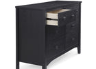 Textured Midnight Grey (1347) 10-Farmhouse 6 Drawer Dresser with Interlocking Drawers