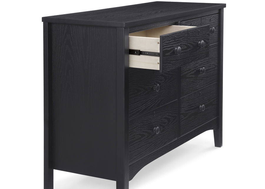 Textured Midnight Grey (1347) 10-Farmhouse 6 Drawer Dresser with Interlocking Drawers