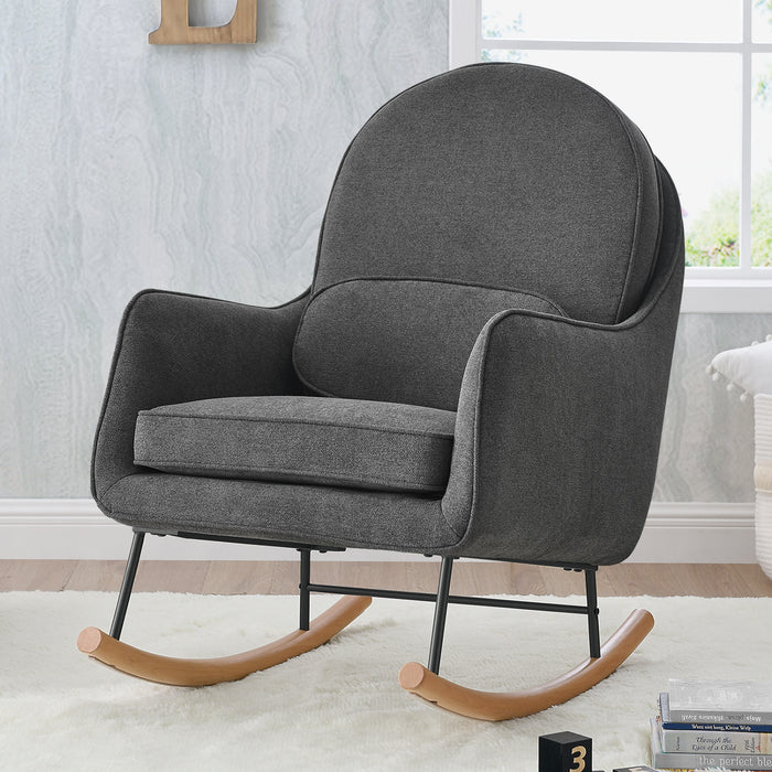 Stone Grey with Black & Natural (1420) 1-Ella Rocker with LiveSmart Evolve Fabric