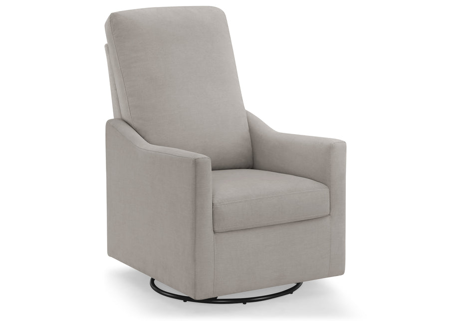 Gray swivel chair on a white background 21-Andie Nursery Glider Swivel Chair with LiveSmart Fabric