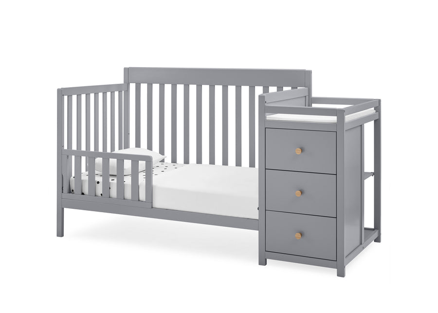 Grey with Natural (1359) 14-Flynn 5-in-1 Convertible Crib and Changer