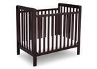 Dark Chocolate (207) 3-Classic Mini Crib with 2.75-inch Mattress - Convertible to Twin Bed
