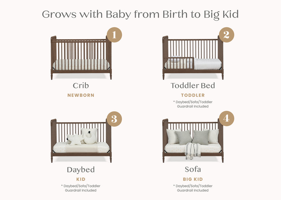 Teak Brown (1526) 20-Saint 4-in-1 Convertible Crib