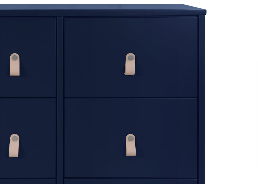 Navy with Natural (1481) 5-babyGap Legacy 6 Drawer Dresser with Leather Pulls and Interlocking Drawers