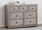 Rustic White (119) 1-Monterey 7 Drawer Dresser with Interlocking Drawers