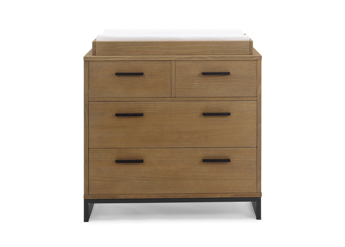 Foundry 4 Drawer Dresser with Changing Top Rustic Acorn with Matte Black (780)