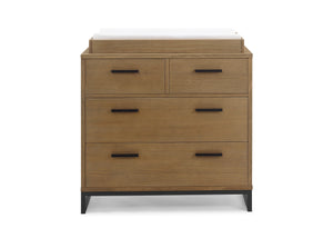 Foundry 4 Drawer Dresser with Changing Top Rustic Acorn with Matte Black (780) 16-Foundry 4 Drawer Dresser with Changing Top