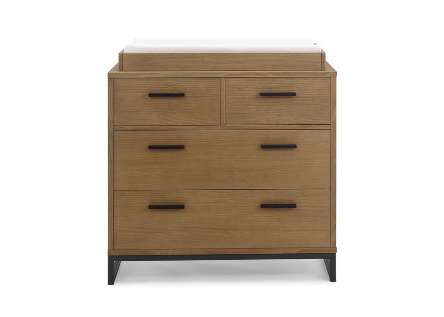 Foundry 4 Drawer Dresser with Changing Top Rustic Acorn with Matte Black (780) 15-Foundry 4 Drawer Dresser with Changing Top