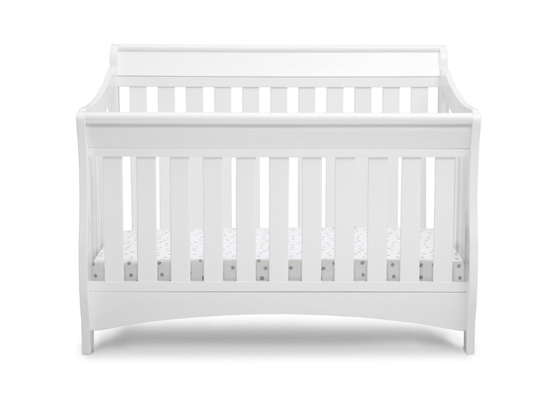 White crib on a white background