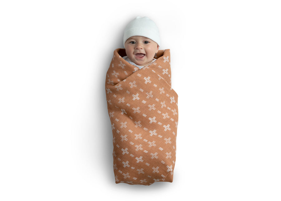 Neutral Boho (3406) 13-100% Cotton Muslin Baby Receiving Blankets - 4 Pack