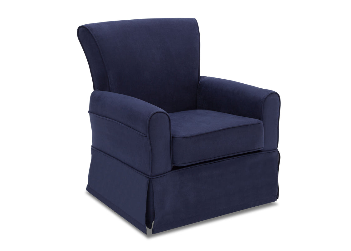 Navy blue armchair on a white background