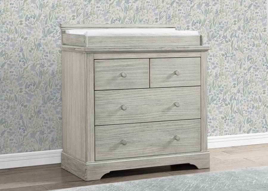 Rustic Mist (1373) 11-Paloma 4 Drawer Dresser with Changing Top and Interlocking Drawers