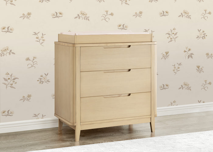 Noah 3 Drawer Dresser with Changing Top and Interlocking DrawersNatural Sandstone (1544)