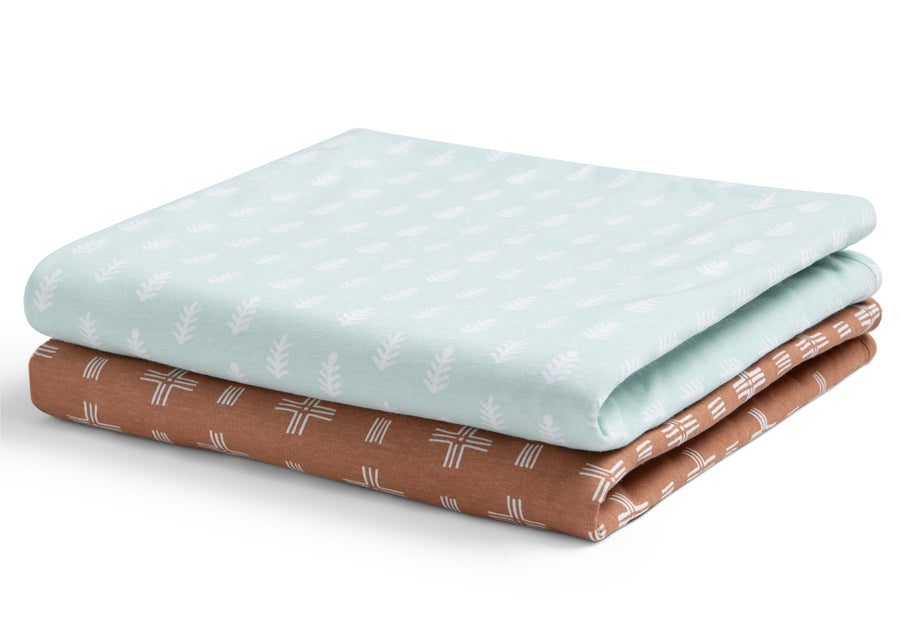 Neutral Boho (3406) 4-100% Organic Jersey Cotton Baby Receiving Blankets - 2 Pack