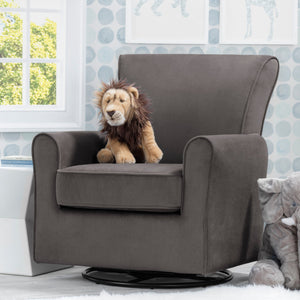 Grey Velvet (950) 38-Elena Nursery Glider Swivel Rocker Chair