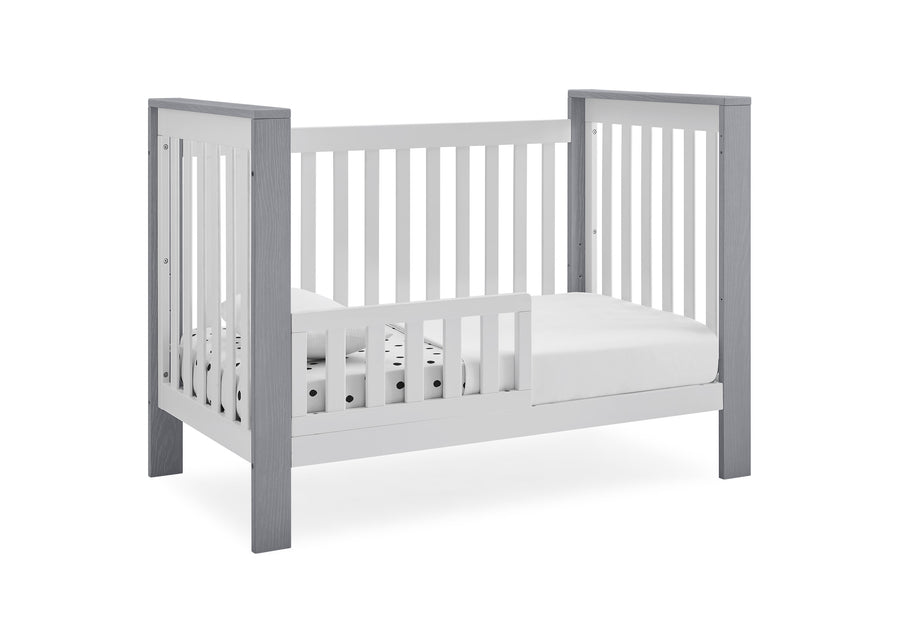 Bianca White with Textured Cloud (1426) 12-Miles 4-in-1 Convertible Crib