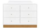 Bianca White with Acorn (1509) 7-James 6 Drawer Dresser with Changing Top and Interlocking Drawers