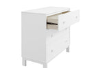 White dresser with open drawer on a white background 29-babyGap Legacy 3 Drawer Dresser with Interlocking Drawers