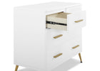 Bianca White with Melted Bronze (186) 4-Sloane 4 Drawer Dresser with Changing Top and Interlocking Drawers