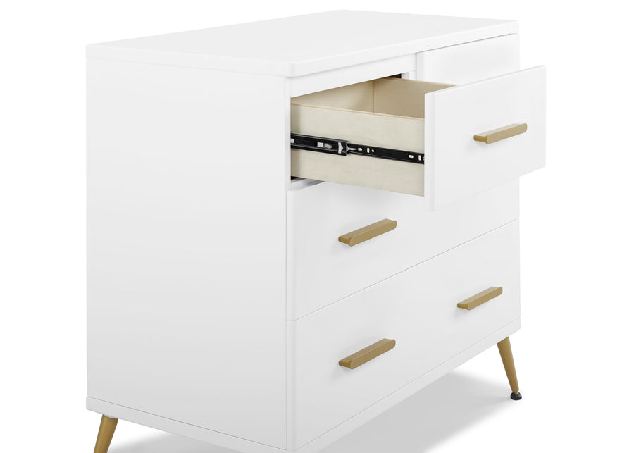 Bianca White with Melted Bronze (186) 4-Sloane 4 Drawer Dresser with Changing Top and Interlocking Drawers