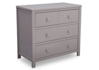 Gray dresser with four drawers on a white background 7-3 Drawer Dresser with Interlocking Drawers