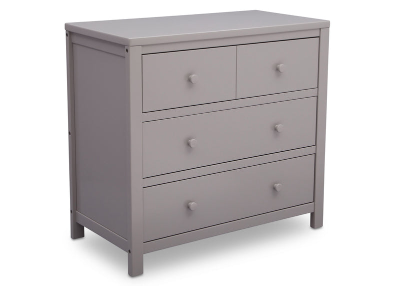 Gray dresser with four drawers on a white background 7-3 Drawer Dresser with Interlocking Drawers