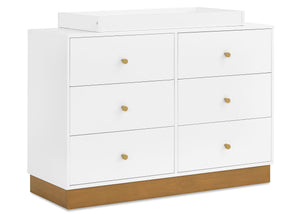 Bianca White with Acorn (1509) 18-James 6 Drawer Dresser with Changing Top and Interlocking Drawers