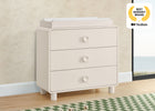 Soft Beige (1560) 2-Ari 3 Drawer Dresser with Changing Top